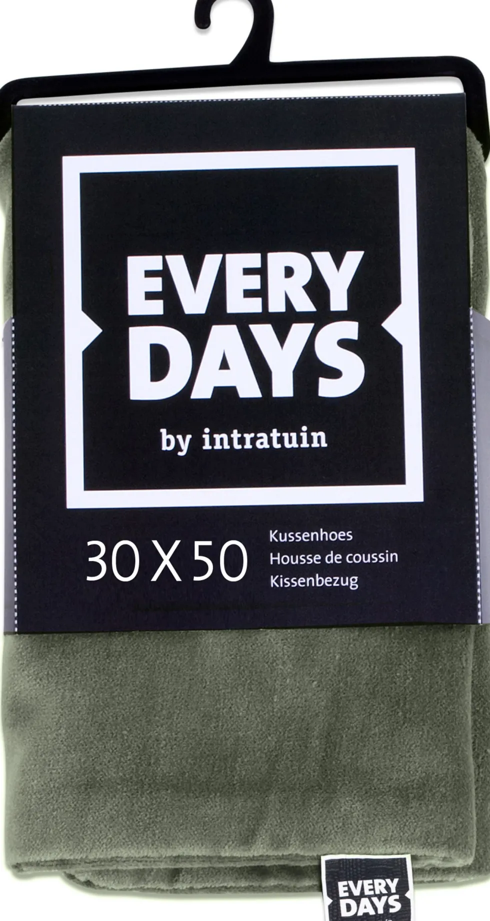 Everydays by Intratuin kussenhoes Fluweel licht groen 30 x 50 cm