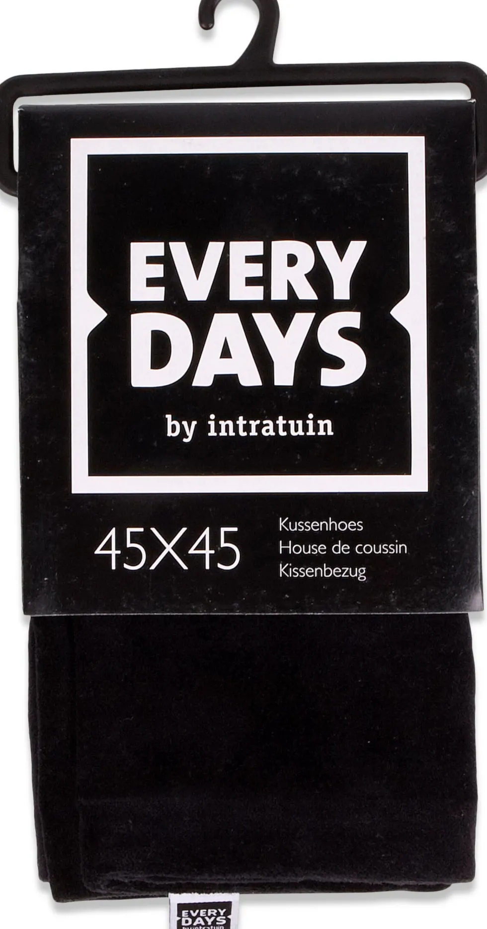 Everydays by Intratuin kussenhoes Fluweel zwart 45 x 45 cm