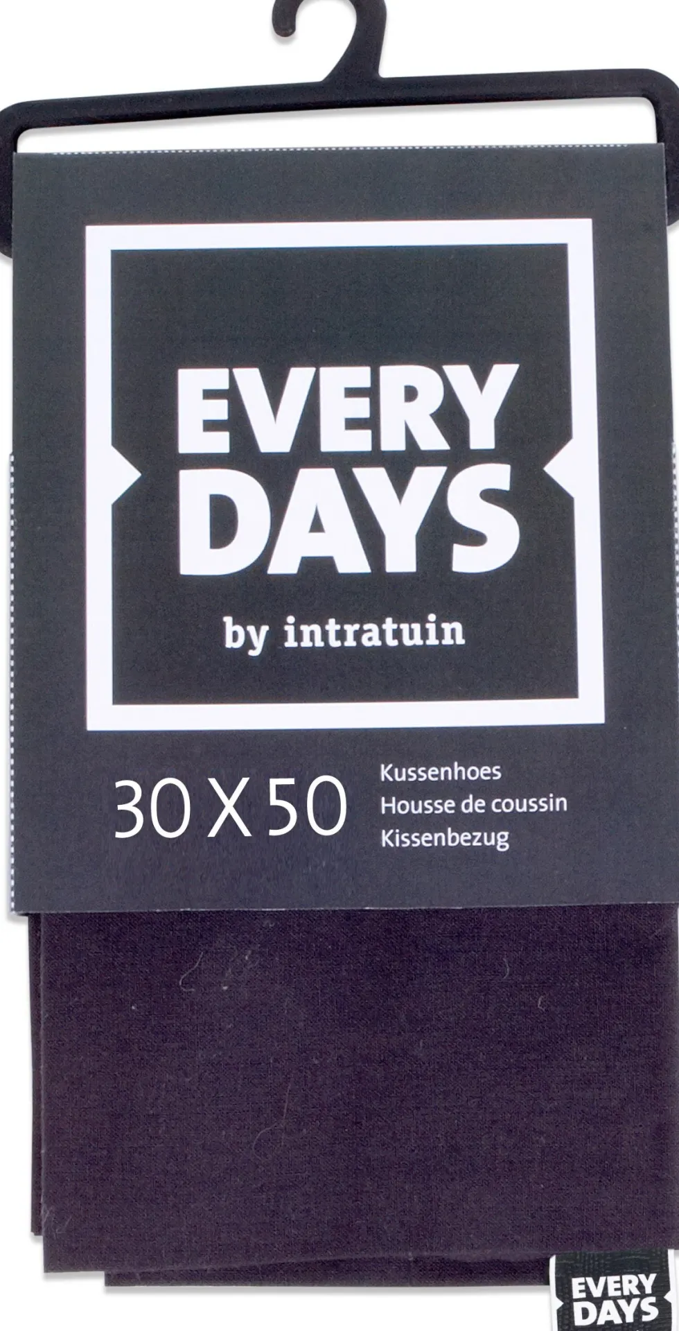 Everydays by Intratuin kussenhoes Katoen antraciet 30 x 50 cm