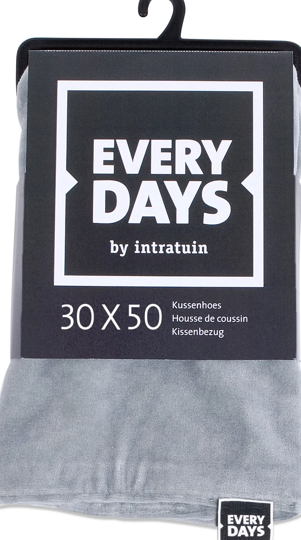 Everydays by Intratuin kussenhoes Fluweel grijs 30 x 50 cm