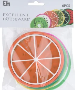 Excellent Houseware onderzetter multi 11,5 x 1,5 x 13,5 cm 6 stuks