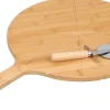 Excellent Houseware serveerplank met pizzasnijder bamboe 37,5 x 4 x 50,2 cm