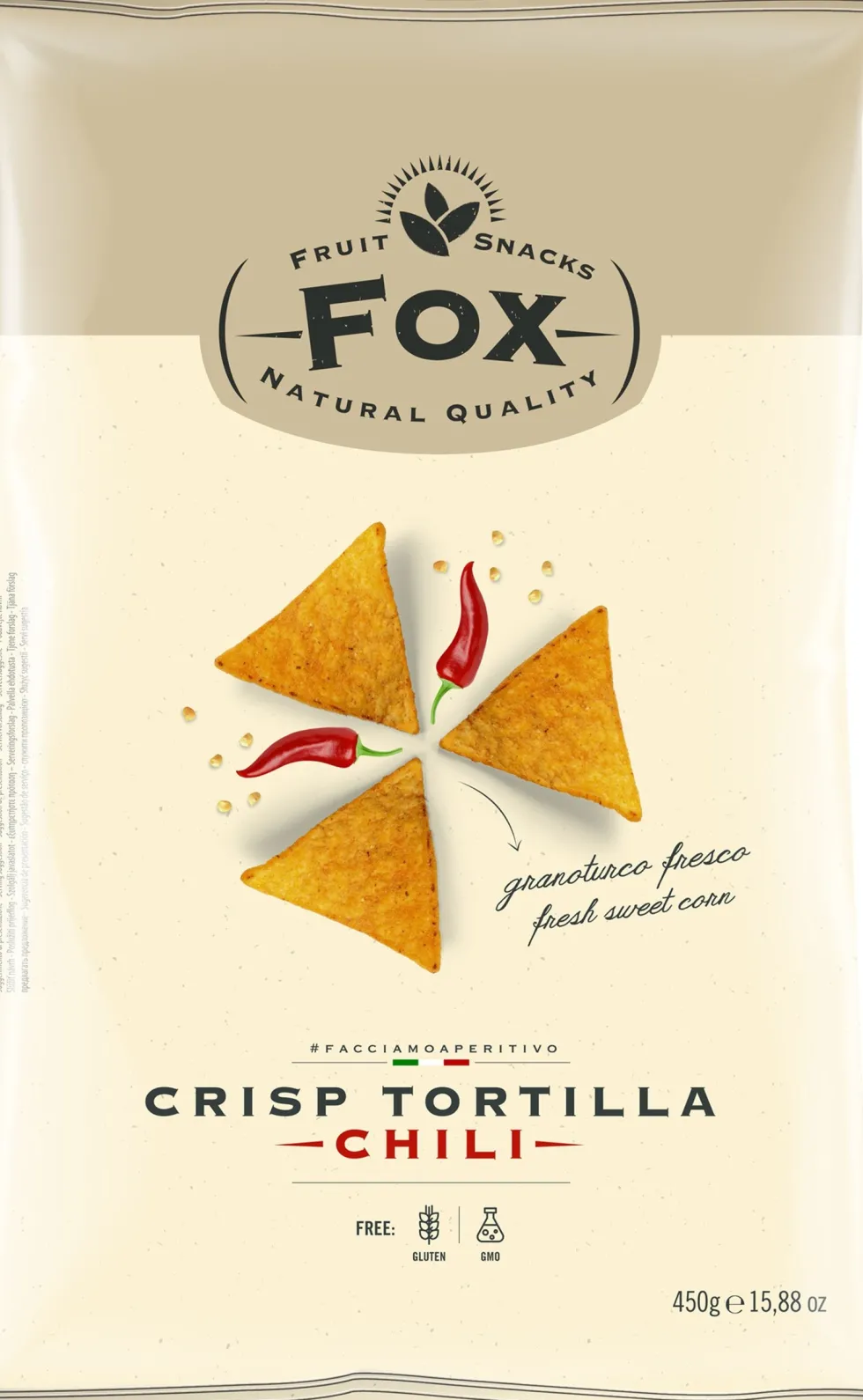 Fox Italia tortilla chips chili 450 g