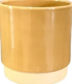 Gina Da bloempot Eno geel duotoon D 16 H 16 cm