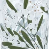 Gisela Graham waxinelichthouder Mistletoe wit / groen D 6 H 7 cm