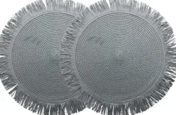 Gusta placemats grijs D 38 H 0,2 cm 2 stuks