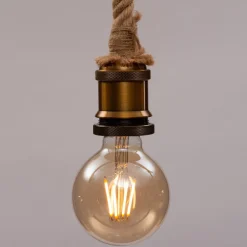 Hanglamp met touw goud 300 x 4,5 x 7 cm