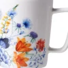 Heinen Delfts Blauw koffiemok Wildbloemen bloemenoase D 8,5 H 9,5 cm