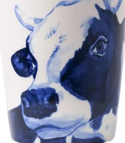 Heinen Delfts Blauw mok blauw / wit koe D 8,5 H 9,5 cm