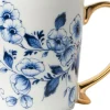 Heinen Delfts Blauw mok bloemen D 8,5 H 9,5 cm