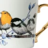 Heinen Delfts Blauw mok bosvogels D 8,5 H 9,5 cm
