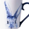 Heinen Delfts Blauw mok haas blauw / wit D 8,5 H 9,5 cm