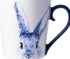 Heinen Delfts Blauw mok haas blauw / wit D 8,5 H 9,5 cm