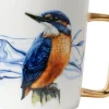 Heinen Delfts Blauw mok ijsvogel D 8,5 H 9,5 cm