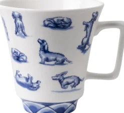Heinen Delfts Blauw mok Nhaan blauw / wit D 10 H 10 cm