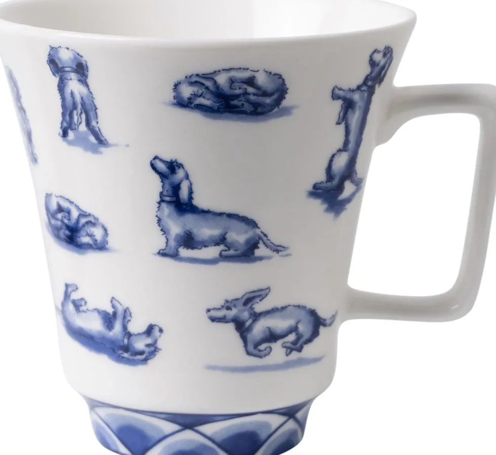 Heinen Delfts Blauw mok Nhaan blauw / wit D 10 H 10 cm