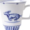 Heinen Delfts Blauw mok Nhaan blauw / wit D 8 H 9,5 cm