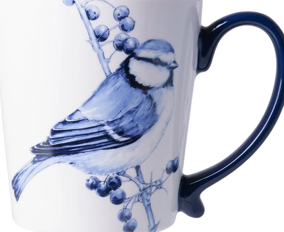 Heinen Delfts Blauw mok pimpelmees blauw / wit D 8,5 H 9,5 cm