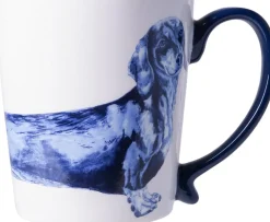 Heinen Delfts Blauw mok teckel blauw / wit D 8,5 H 9,5 cm