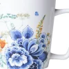 Heinen Delfts Blauw mok Wildbloemen bloemenveld D 8,5 H 9,5 cm