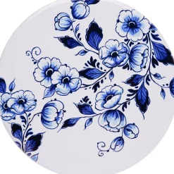 Heinen Delfts Blauw onderzetter blauw / wit D 10 H 0,6 cm 4 stuks