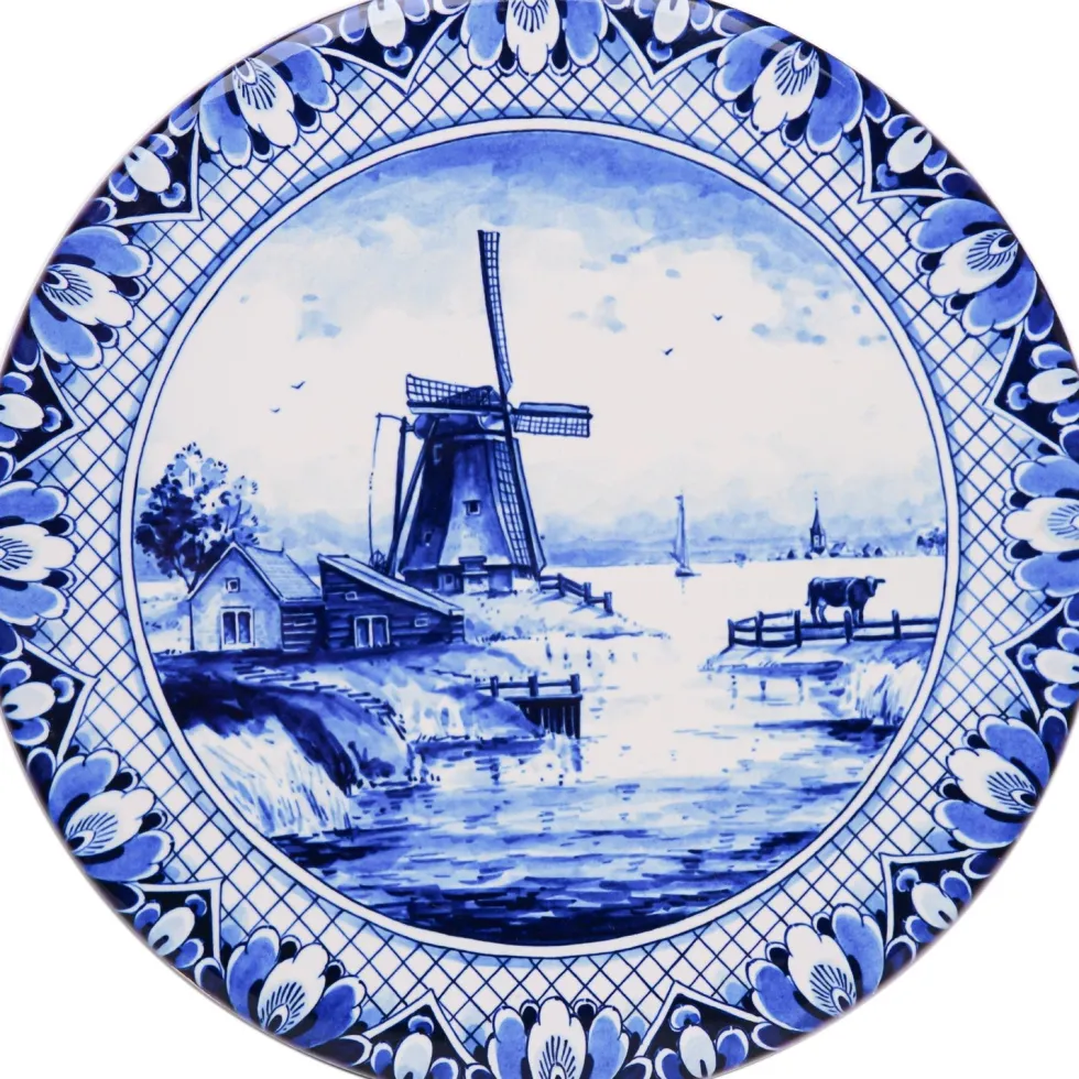 Heinen Delfts Blauw onderzetter D 10 H 0,6 cm 4 stuks