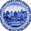 Heinen Delfts Blauw onderzetter blauw / wit D 18 H 1 cm