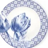 Heinen Delfts Blauw ontbijtbord Tulp blauw / wit D 21 H 1,5 cm