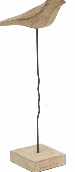 House of Nature beeld Vogel naturel / zwart 22 x 10 x 44 cm