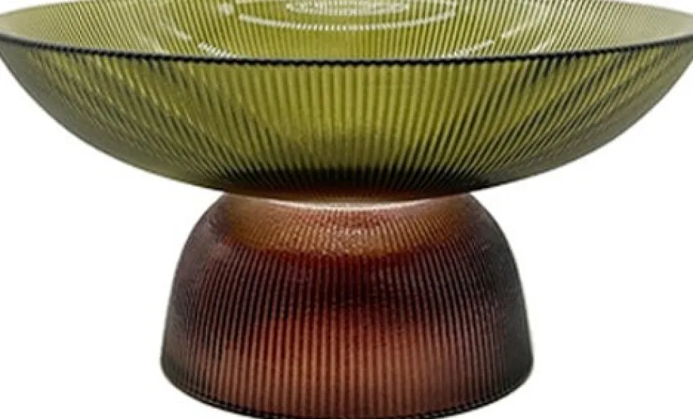 House of Nature decoratieschaal Bruno groen / bruin D 26 H 13 cm