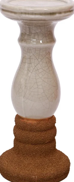 House of Nature kandelaar Anden beige 10 x 10 x 25 cm