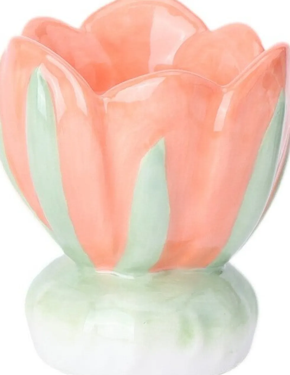 House of Nature kandelaar Tulp roze / groen D 7 H 8 cm