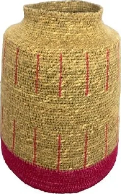 House of Nature opbergmand Castelo naturel / roze D 27 H 25 cm