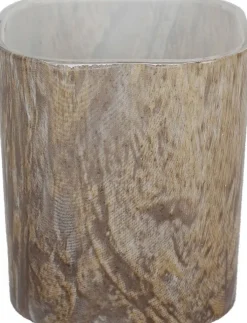 House of Nature waxinelichthouder Mar taupe 8 x 8 x 9 cm