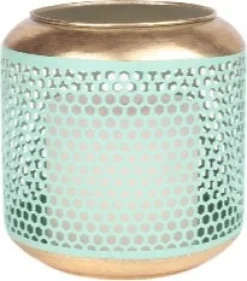 House of Nature windlicht Lapa groen D 12 H 17 cm
