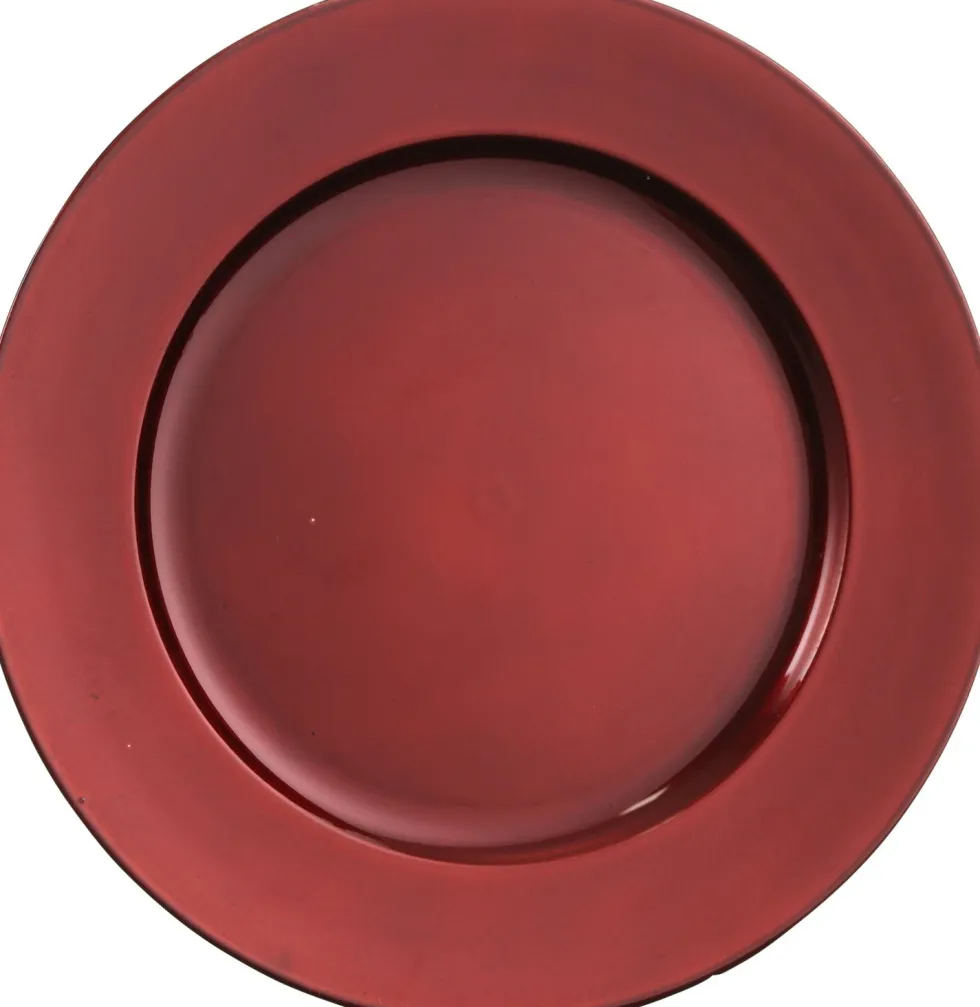 House of Seasons kerstdecoratiebord Mila D 33 cm rood