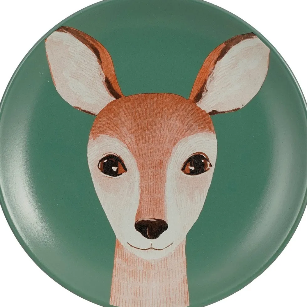 House of Seasons ontbijtbord Wild hert blauw D 20 H 2,5 cm