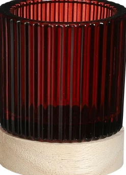 House of Seasons waxinelichthouder Cala rood D 7,5 H 9 cm