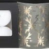 House of Seasons waxinelichthouders bruin / groen D 7 H 8 cm 3 stuks