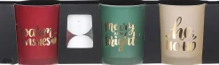 House of Seasons waxinelichthouder kerst D 7 H 8 cm 3 stuks