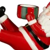 House of Seasons waxinelichthouder Kerstman rood / wit 20 x 9 x 13 cm