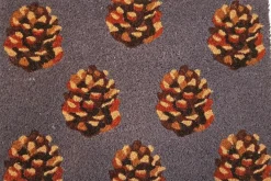 HQ Hamat kokosmat Ruco Print pinecones grijs / bruin 40 x 60 cm