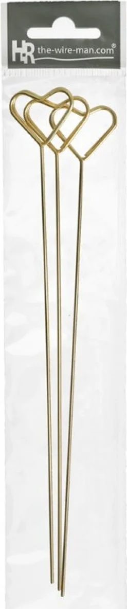 H&R The Wire man kaarthouder hart goud 1,5 mm x 20 cm 3 stuks