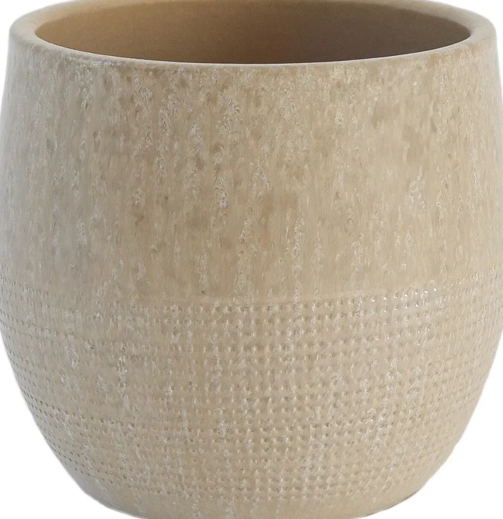 HS bloempot Lugo beige D 24 H 22 cm