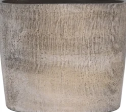 HS bloempot Miami taupe 28 x 13 x 23 cm