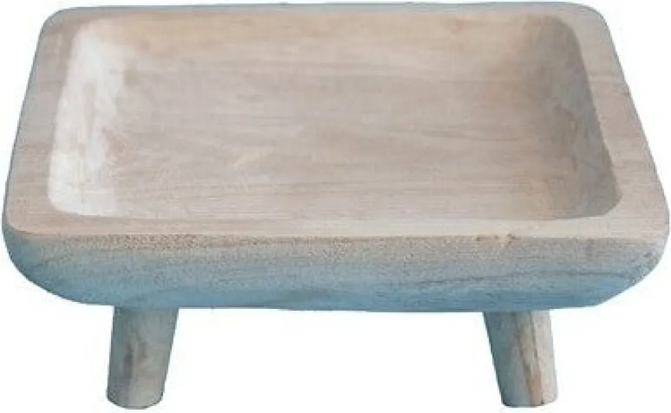 Intatuin decoratiebord op voet Yura naturel 27 x 27 x 10 cm