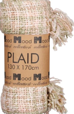 In the Mood Collection plaid Italy groen / roze 170 x 130 cm