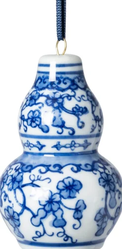 Intratuin beeld Berri vaas wit / blauw D 5 H 8 cm