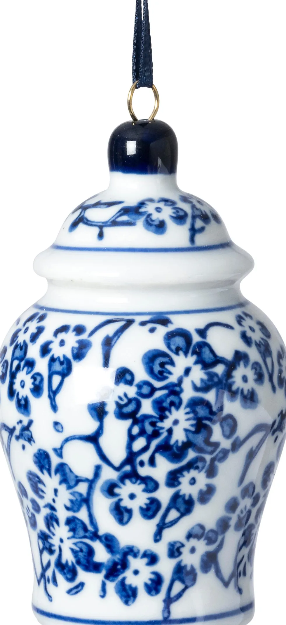 Intratuin beeld Berri vaas wit / blauw D 4,7 H 8 cm