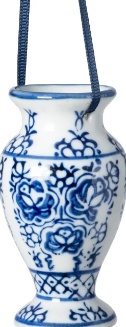 Intratuin beeld Berri vaas wit / blauw D 4 H 8 cm